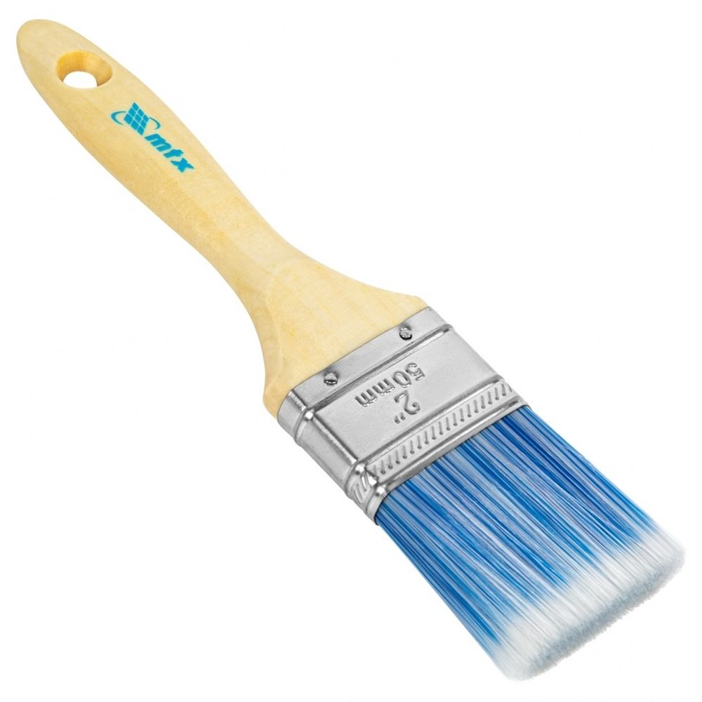 83071 Кисть плоская "Евро" 2", искусственная щетина 50мм, деревянная ручка MTX