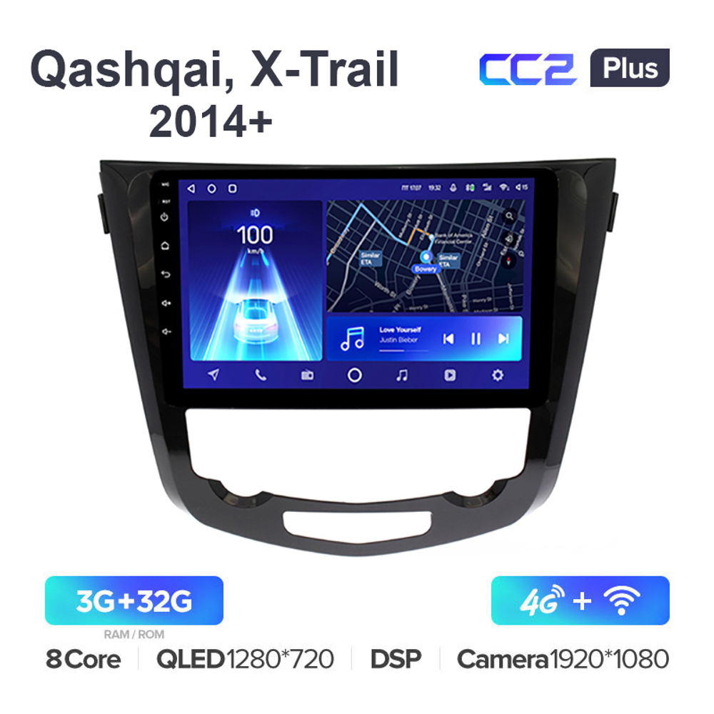 Teyes CC2 Plus 10,2"для Nissan Qashqai, X-Trail 2014+ (авто с климат контролем)