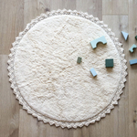 Стираемый коврик Nattiot Perla Ecru (Ø110 см), хлопок, бежевый