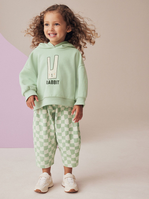 Толстовка с капюшоном и брюки в комплекте для девочки Next B14-743, Мятный