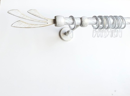 Карниз кованый витой для штор "Комета" d20 мм однорядный, цвет белое золото