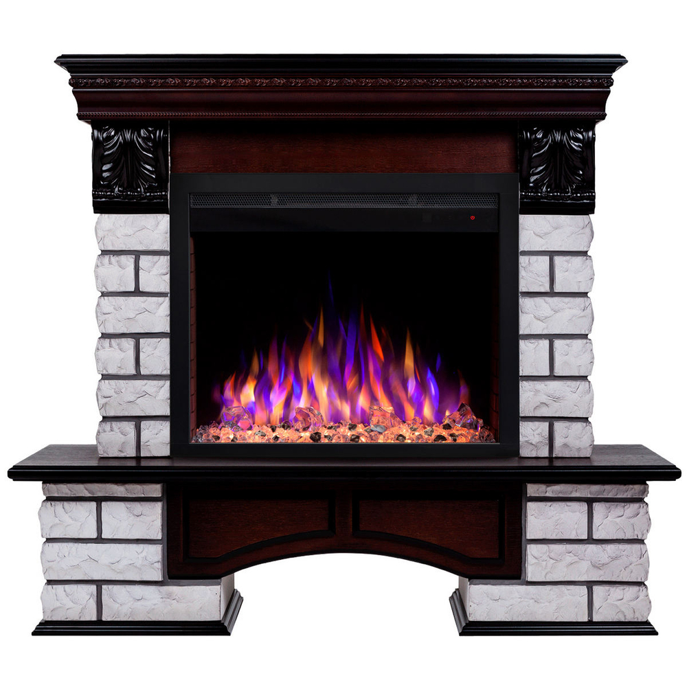 Электрокамин RealFlame Country Lux Rock AO античный дуб с очагом Saphir 25,5