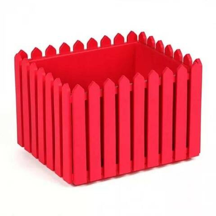 Кашпо Лардо квадратное 43х35,7х30см пластик ярко-красное