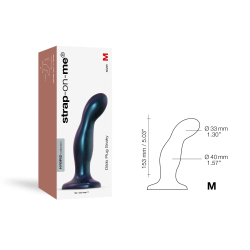 Фаллоимитатор Strap-On-Me Dildo Plug Snaky синий металлик M, 16,5 см