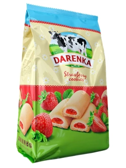 Печенье с фруктовым джемом со вкусом Клубники Даренка 250 г
