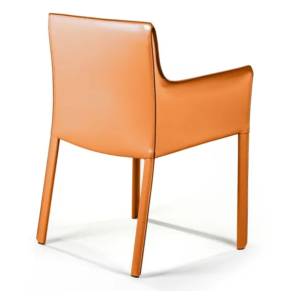 Стул с подлокотниками Barrie оранжевая кожа