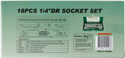 S04H2118S Набор головок торцевых 1/4"DR, 4-13 мм, 18 предметов