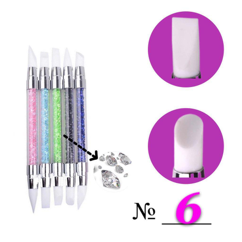 Кисть для лепки двусторонняя с кристаллами №6