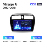 Teyes CC2 Plus 9" для Mitsubishi Mirage 6 2012-2018