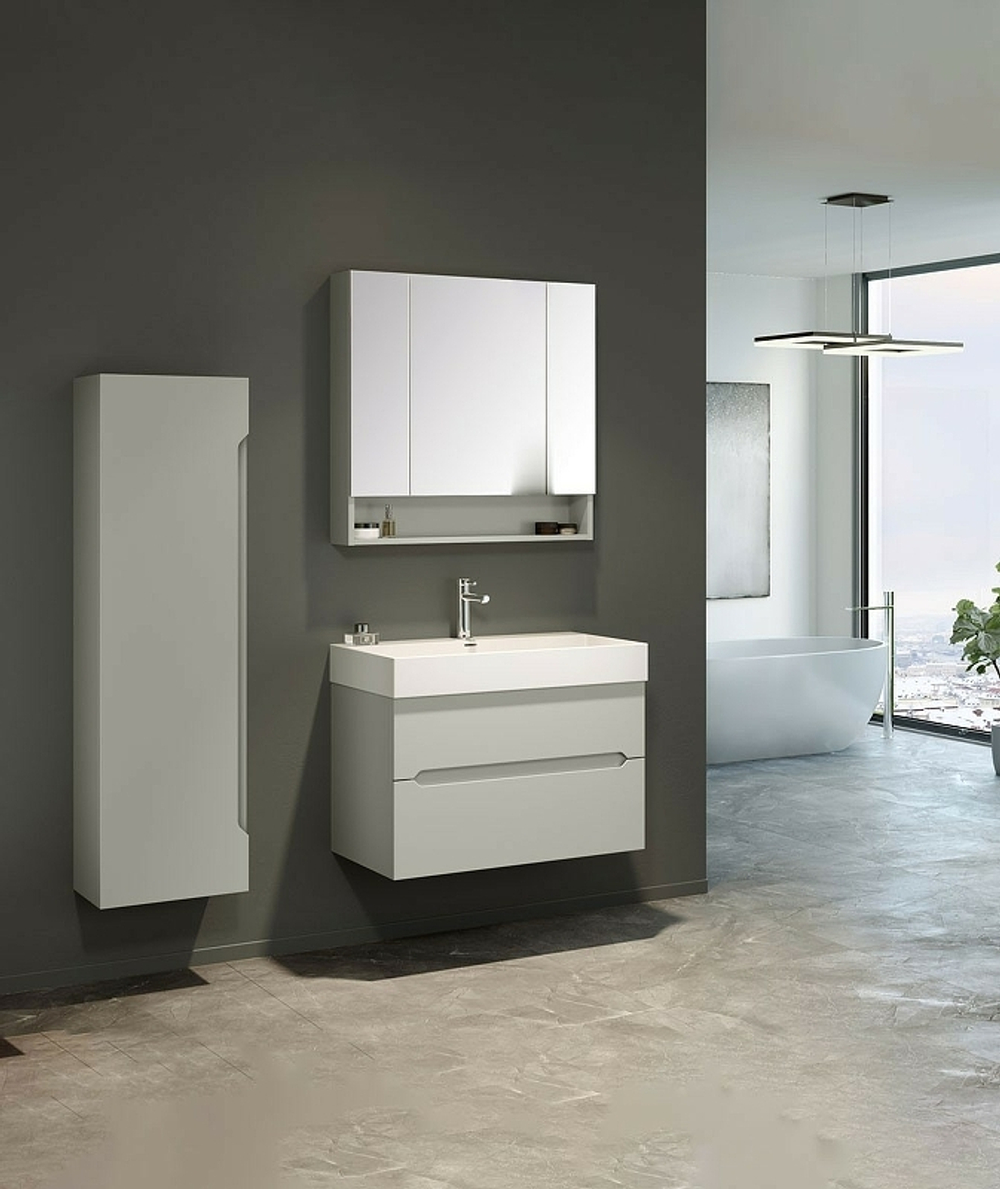 Зеркальный шкаф Orka Malta 80 3001303 Кашемировый матовый