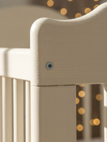 Кровать детская 60х120, Алиса, для новорожденных, белый, два уровня, массив сосны, Dipriz