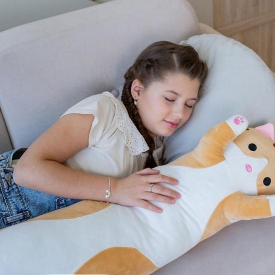 Мягкая игрушка Длинный кот (90см) рыжий