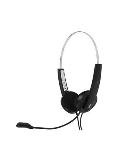 Компьютерная гарнитура Genius HS-220U, регулируемое оголовье, мягкие удобные амбушюры, выносной микрофон с шумоподавлением, пульт управления 31710020402