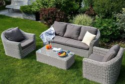 "Фабриция" диван из искусственного ротанга трехместный, цвет серый