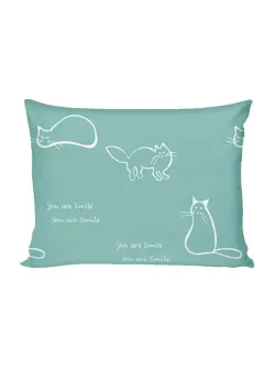 Постельное белье "КОТИКИ (мята)/Nicol" 1,5-сп наволочка 50х70 1шт Простынь 150х215 см Пододеяльник 145х215 см Сказка сатин