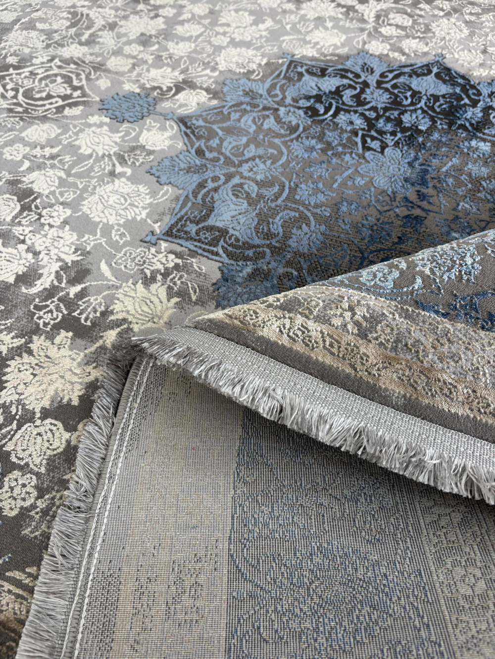 Ковер Zara Collection (200*280 см) - Ivore/Blue, орнамент/овал