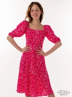 Платье летнее миди крестьянка в цветочек