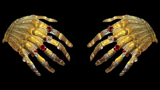 Брошь РУКИ со стразами (под заказ)