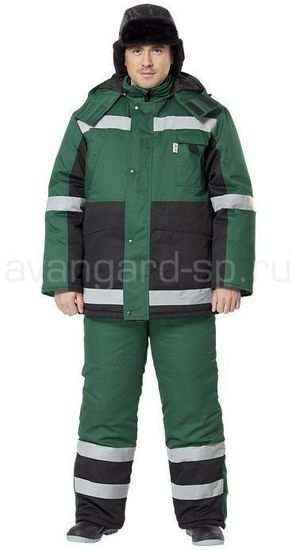Костюм зимний "Глобал" полукомбинезон (зеленый/черный)