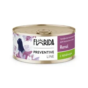 Консервы Florida Preventive Line Renal для кошек при профилактике хронической почечной недостаточности, с ягненком