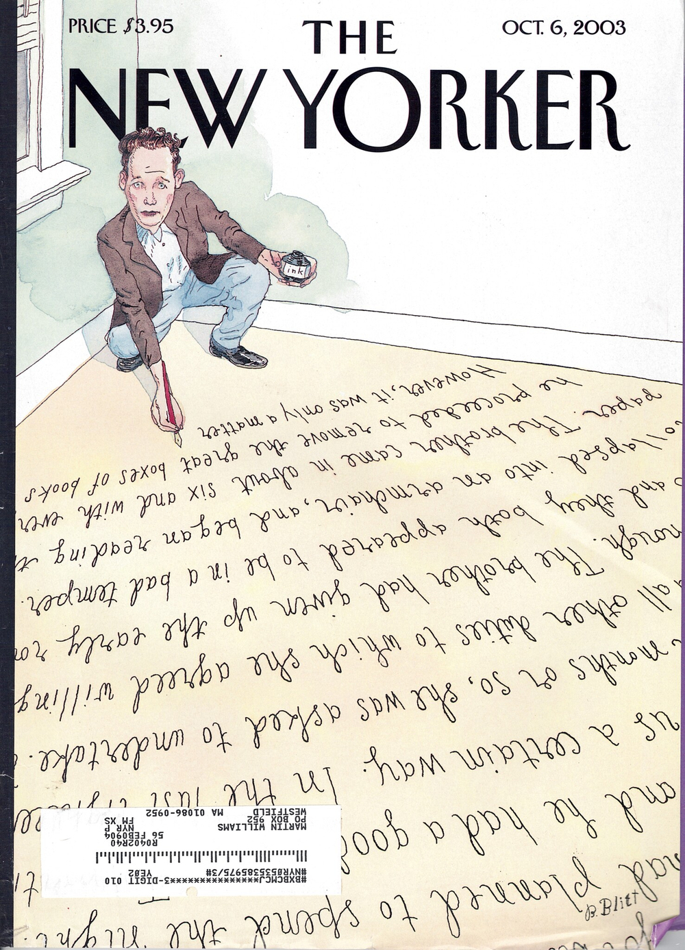 Журнал The New Yorker 06-10-2003, поврежденный