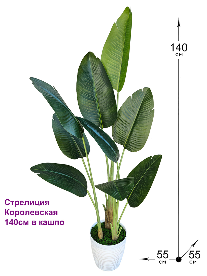 Искусственная стрелиция с реалистичной текстурой — декоративное искусственное растение для дома