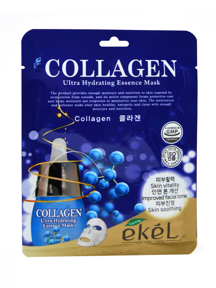 Маска для лица тканевая Коллаген EKEL Collagen Ultra Hydrating Essence Mask, 25 мл.