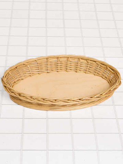 Тарелка плетеная из лозы овальная 23х15 см