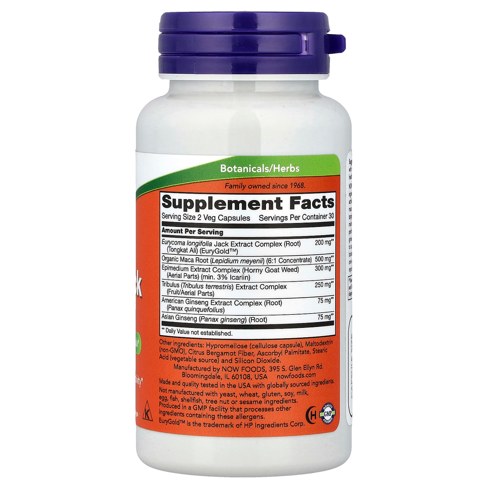 NOW Foods, TestoJack 200™, 60 вегетарианских капсул