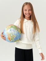 Джемпер для девочки с длинным рукавом AT977-1 молочный