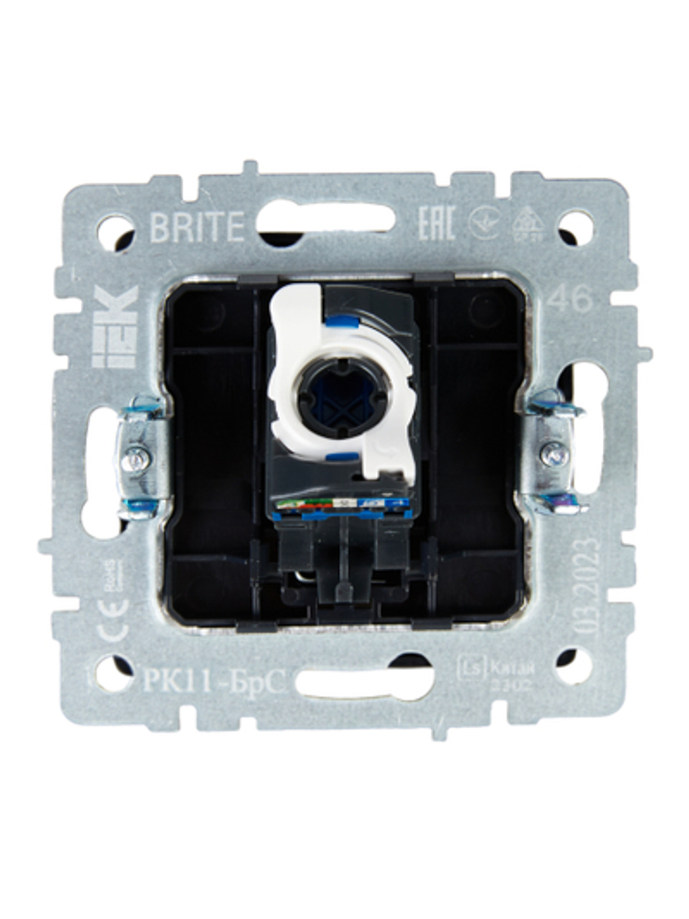 BRITE Розетка компьютерная RJ45 кат.6 РК11-БрС сталь IEK