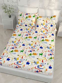 Постельное белье Сказка "Эскимосики" евро Наволочка 50х70 см 2 шт Простынь 240х215 см Пододеяльник 200х215 см, перкаль