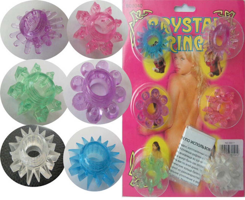 Набор из 6-ти эрекционных колец (цвета в ассортименте) (Цвет: в ассортименте)