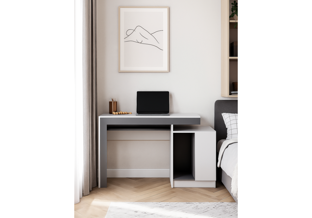 Компьютерный стол Woodville Модена белый, графит