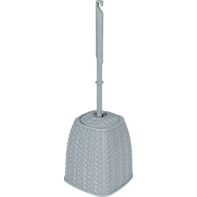 Набор для туалета Plast Team Melange 140х420 мм (подставка + ёрш) серый шторм