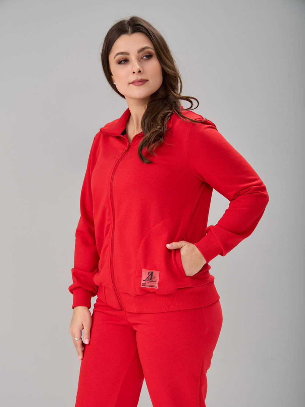 Костюм с брюками КБфп-584/красный-н