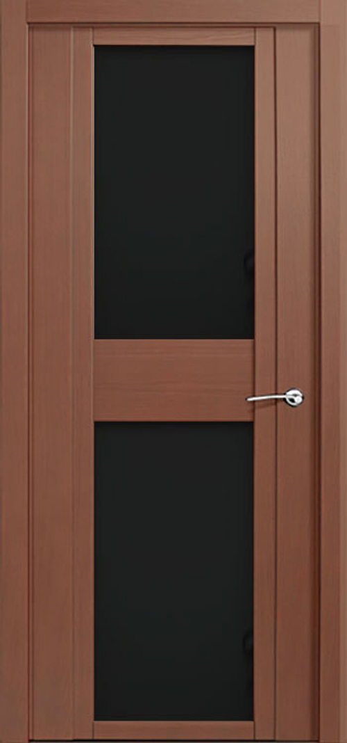 Межкомнатная дверь H-III / Цвет Дуб палисандр / Стекло черное / Двери Верда
