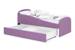 Детская мягкая кровать с ящиком Бельмарко Letmo черничный мусс рогожка