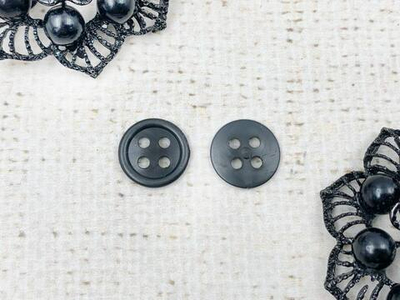 Пуговицы из полистирола, d 1,4 см, чёрный
