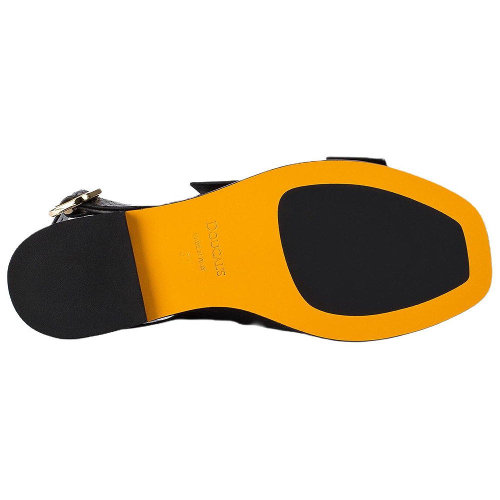 DOUCAL"S Python One Strap Sandals Women"s Black