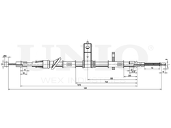 Трос стояночного тормоза задний правый UNIO CAB-60066