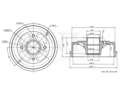 Барабан тормозной задний UNIO BRD-10016