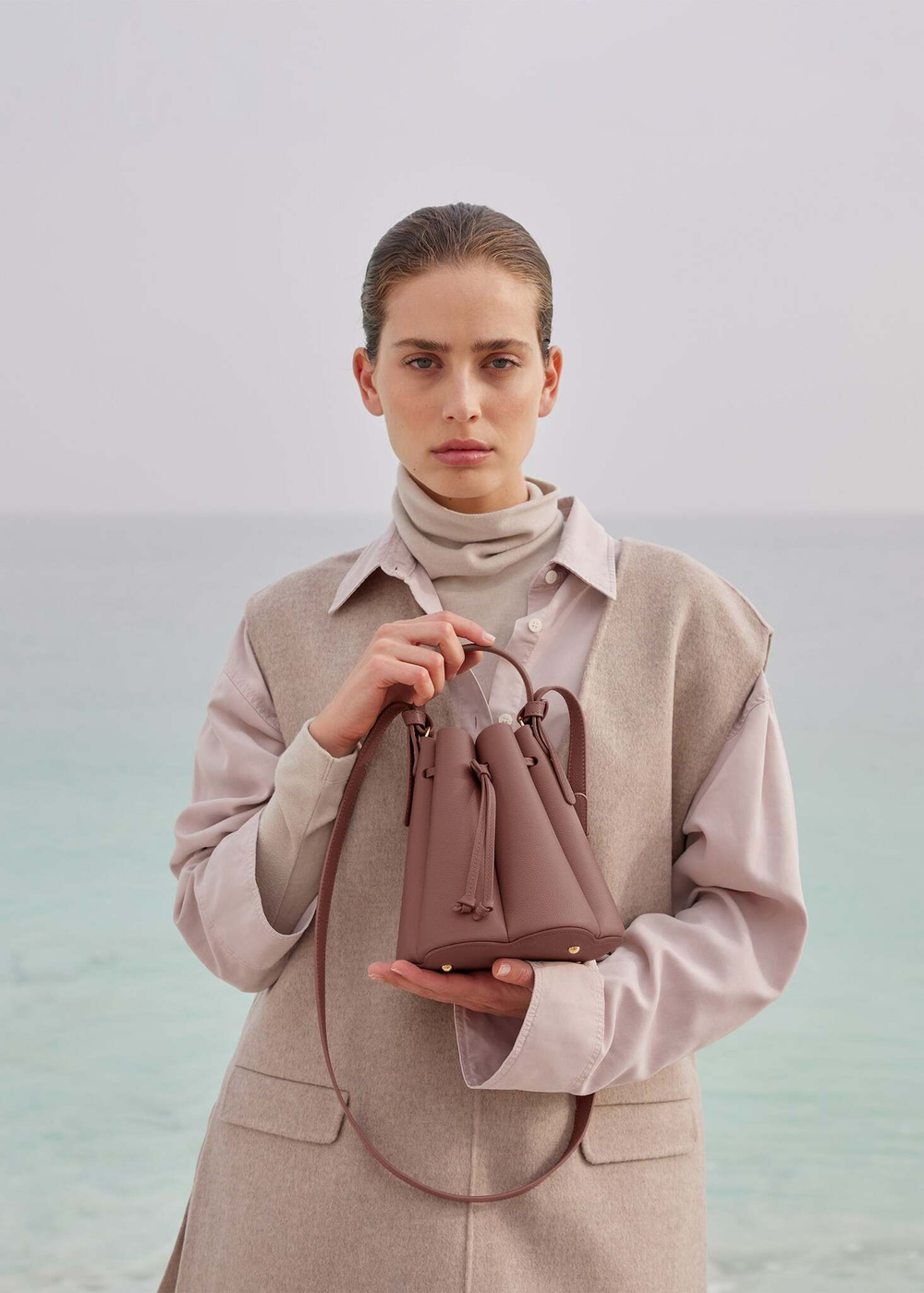 Сумка Polene Numéro Huit Mini EDITION TEXTURED BLUSH