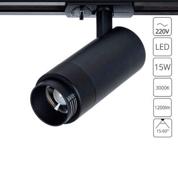 Трековый однофазный светодиодный светильник 15W 3000K A3530PL-1BK чёрный Merak Arte Lamp