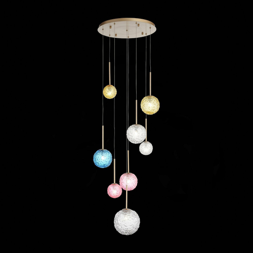 SL1152.253.08 Светильник подвесной ST-Luce Золотистый/Разноцветный G9 8*5W ARCOBALINO