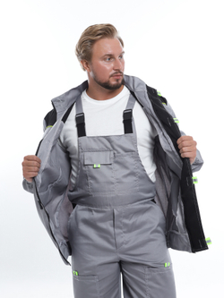 Костюм Nerss «Практик», куртка + полукомбинезон. Серый с черным