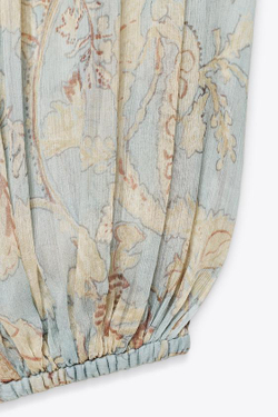 ZARA БРЮКИ С ЦВЕТОЧНЫМ ПРИНТОМ ZW COLLECTION, СЕРЫЙ