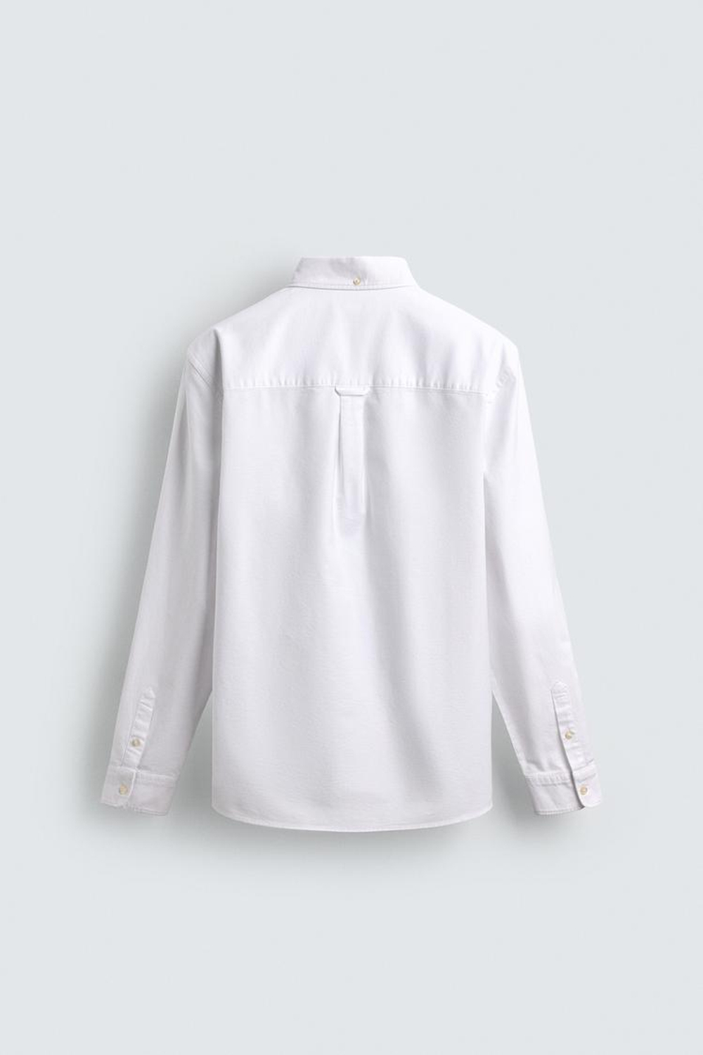 ZARA РУБАШКА С ФАКТУРНОЙ ОТДЕЛКОЙ, БЕЛЫЙ