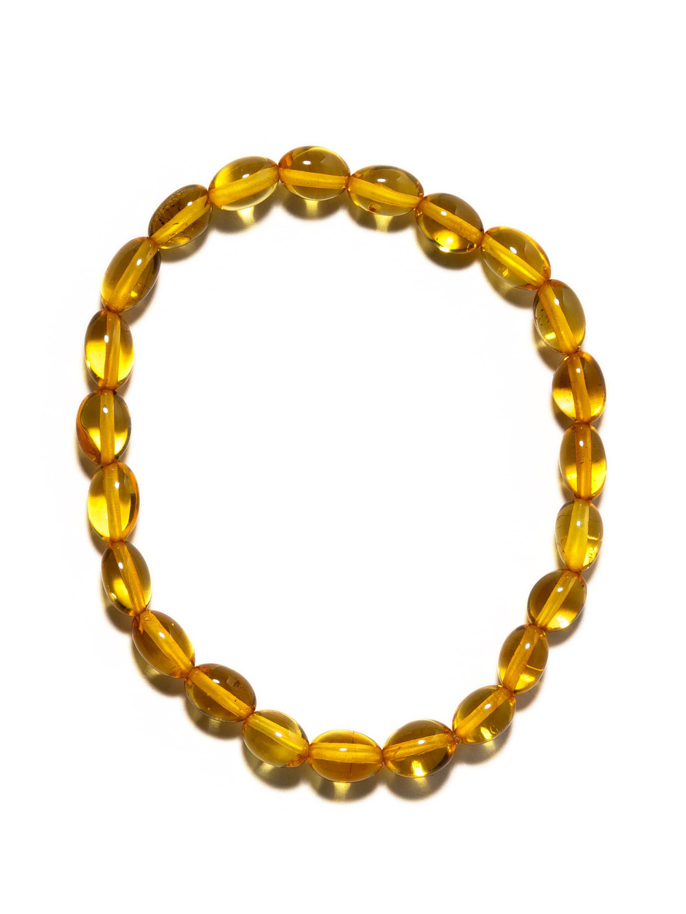 Браслет из янтаря натурального, бусины 8-9 мм "мятый шар"