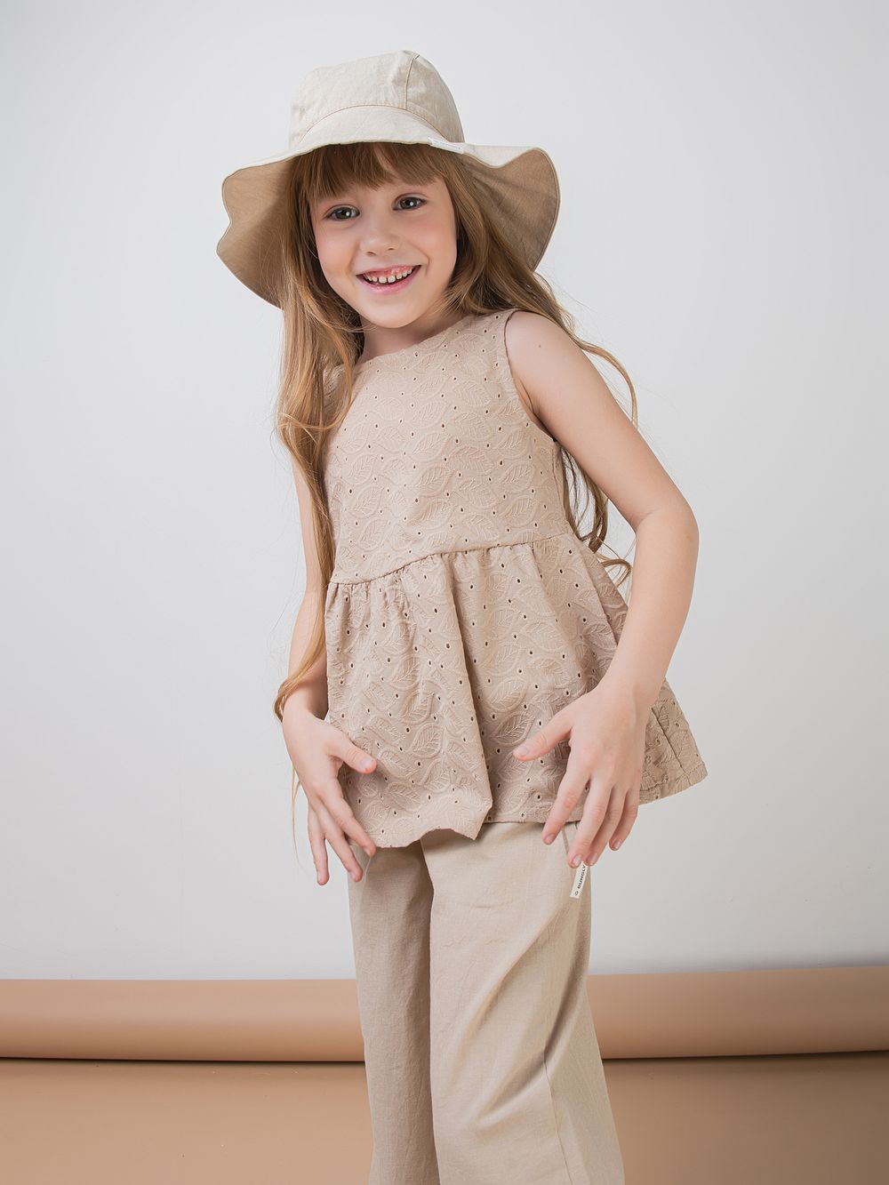 Топ хлопковый из шитья "Беж"